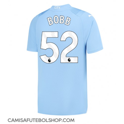 Camisa de time de futebol Manchester City Oscar Bobb #52 Replicas 1º Equipamento 2023-24 Manga Curta